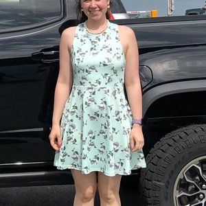 Francesca's Mint Floral Cross-backed Sundress